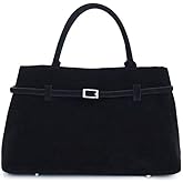 Faux Suede Tote Bags for Women - Large Suede Vintage Shoulder Satchel Bag Bucket Handbag Slouchy Hobo Bags