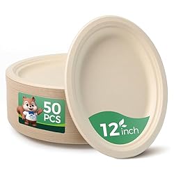 hooray mida 100% Compostable Paper Plates Heavy