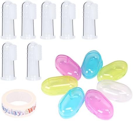 Artempo 7 Pcs Baby Toothbrush Teether Fingertip Brush, Easy Teeth Brushing for 0-24 Months Old Boys and Girls