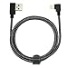 Micord 90-degree Braided USB Cable,3FT USB Data Sync Charge Cable Compatible with Phone X/8/8Plus/7/7 Plus/6S/6 (Black)