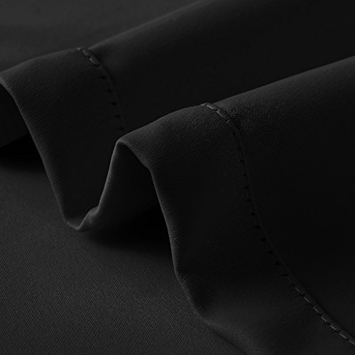 ChadMade Fire Resistant Flame Retardant Thermal Insulated Curtain Drapery Panel Pinch Pleat, Black 52" W x 84" L for Home, Office, Hotel, School, Cinema and Hospital (1 Panel) - Thumbnail 3