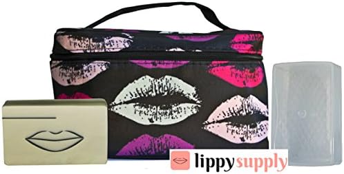 Cosmetic Makeup Travel Bag and Lipstick Lip Color Sample Card Bundle Set (Travel Bag + 50pk of Cards)