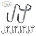 FLE Over Cabinet Hooks,5 Packs of Silver Durable Metal Over The Door Hooks for Cabinet,Bathroom,Closet,The Door Hook Fitting Thin Doors for Hanging Clothes Towels,Coats,Keys Etc
