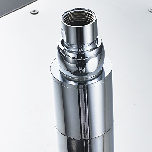 Senlesen Chrome Rain Mixer Shower Combo Set Wall Mounted 3 Way Shower System with 12" LED Light Rainfall Shower Head Handheld Shower and Tub Spout Faucet - Thumbnail 7