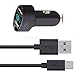 Digital Display Car Charger Data Cables Quick Charge 3.0 for Motorola Droid Z / Z Force / Z Play / LG G5 / Google Pixel / Pixel XL / Nexus 6P / Nexus 5X USB C Type C Cord - 3 Feet