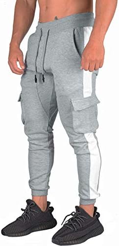 Uni Clau Mens Sports Jogger Cargo Pants - Side Tape Drawstring Waist Sweatpants Flap Pocket Trousers for Men 1 Uni Clau Mens Sports Jogger Cargo Pants - Side Tape Drawstring Waist Sweatpants Flap Pocket Trousers for Men
