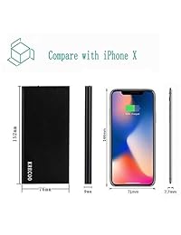 KRECOO Power Bank 20000mAh Cargador Portátil Ultra Delgado Batería Externa Pack Dual Salida USB con Linterna LED de Emergencia para Todos Tipo Celulares y Tablet PC, Dispositivos Inteligentes