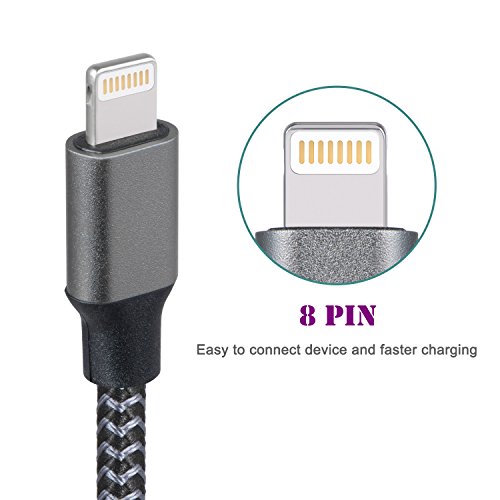 Lightning Cable, Sundix iPhone Charger 3Pack 3FT 6FT 10FT USB Cable Cord Compatible with iPhone X 8 8Plus 7 7Plus 6s 6sPlus 6 6Plus SE 5 5s 5c iPad iPod & More (Black)