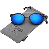 SojoS Retro Double Metal Bridge Crossbar Round Unisex Sunglasses SJ2032