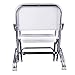 Leader Accessories Portable Folding Deck Chair with Aluminum Frame and Armrests (White)