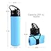 Collapsible Water Bottle, YUANFENG 20oz BPA-Free Leak-Proof Lightweight Silicone Sports Travel Camping Water Bottles