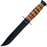 M-tech Usa Leather Ribbed Stainless Steel Survival Knife