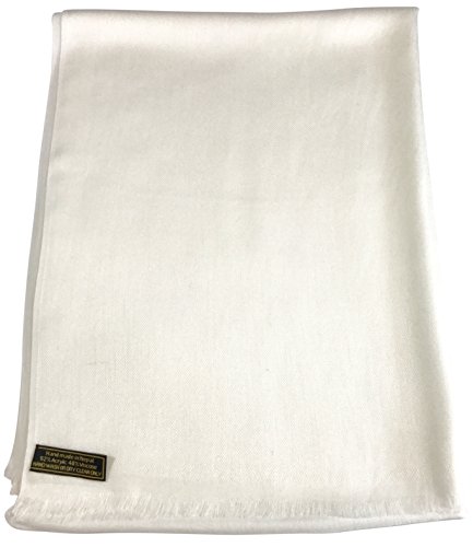 Ivory Solid Color Design Nepalese Fringe Shawl Pashmina Scarf Wrap CJ Apparel NEW