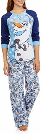 Disney Womens Frozen Olaf 2 Piece Fleece Pajama set (Large 12/14)