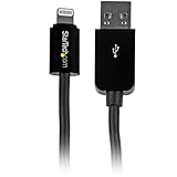 StarTech.com 3m (10ft) Long Black Apple 8-pin Lightning Connector to USB Cable for iPhone / iPod / iPad - Charge and Sync Cable (USBLT3MB)
