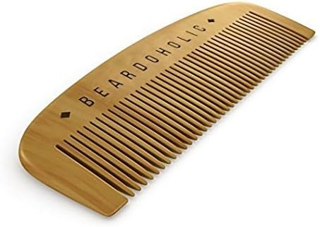 Beard Comb with Gift Box - Fine Toothed - Anti Static &amp; Detangles Your Beard, Mustaches and Head Hair - Pocket Friendly 100% Wood Brush by Beardoholic