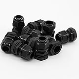 Yongcun Nylon Cable Glands Waterproof Cable Gland Joints PG13.5 Wire OD7mm to 12.5mm Pack of 10pcs