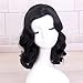 STfantasy Finger Wave Wig 1920s Retro Mid Length Long Curly Synthetic Hair for Women Cosplay Halloween Party Costume (Dark Black)