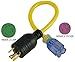 Conntek PL520520 NEMA L5-20P to NEMA 5-15/20R Pigtail Adapter, UL Listed