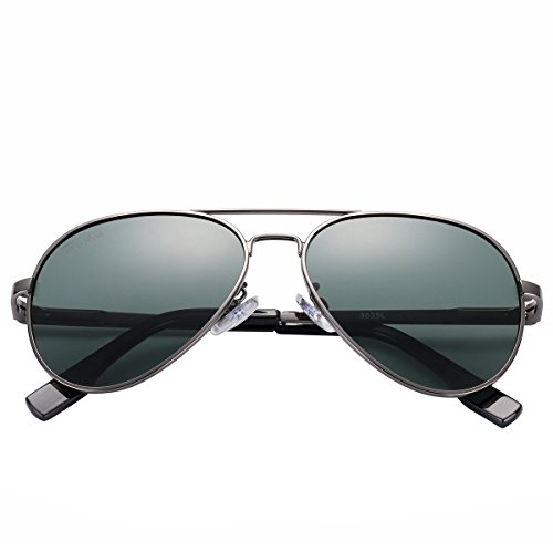 Pro Acme Small Polarized Aviator Sunglasses for Adult Small Face and Junior,52mm (Gunmetal Frame/G15 Lens)