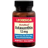 Lindberg Astaxanthin 12 mg with Extra Virgin Olive Oil, AstaReal brand, 60 Softgels