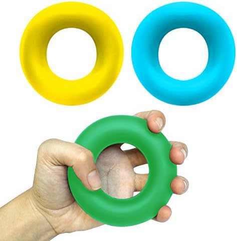 Hand Grip Silicone Rings - Set of 3 | Finger and Wrist Forearm Ring Grips | Increase Finger and Hand Strength | Climbing Rock, Crushing &amp; Pinch Grip | Small 30-40-50lb ...
