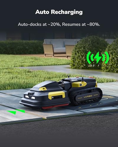 YARBO Robot Lawn Mower Pro with Modular Design for Large Yard up to 6 Acres, Remote Control Robotic Lawnmower with 0.8"-4.0" Cutting Height, AI Vision & RTK for Navigation