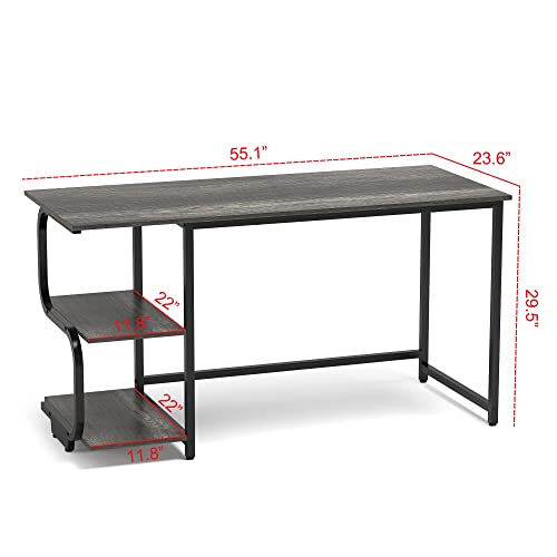 Teraves Reversible Computer Desk for Small Spaces,Small Desk with