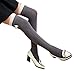 Vwhite Ladies Girls Winter Bowknot Leg Warmer Lace Knit Crochet Sock Leggings Dark Grey