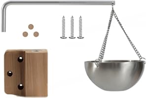 SundiooK for Stainless Steel Sauna Aromatherapy Bowl with Swinging Arm, 200 for mL Capacity, Cedar Wood Screw Covers, Wooden 