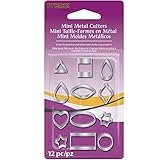 Sculpey 12-Piece Premo Metal Clay Cutters, Mini, Geometric