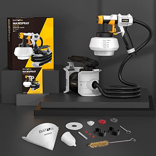 BATAVIA Paint Sprayer, 700W Power Electric Spray Paint Gun, 1200ML, 4