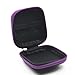 Case Star Black Color Square Shaped Carrying Hard Case Storage Bag for MP3/MP4 Bluetooth Earphone Earbuds with Mesh Pocket, Zipper Enclosure, and Durable Exterior+ Case Star Velvet Bag (Square Earphone Case - Black/Purple)