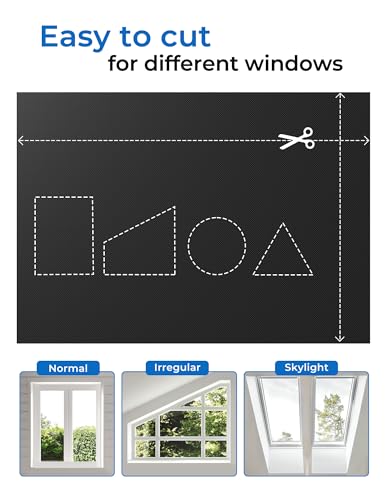 Sumobaby Blackout Curtains for Bedroom Portable 42"x60",No Drill Black Out Shades with Upgraded Hook&Loop Tapes,100% Blackout Window Cover,Thermal Insulated Blinds for Bedroom,Nursery(1 Panel,Black)