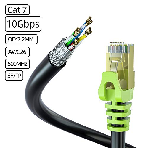 Outdoor Cat 7 Cable 50ft, 26AWG HeavyDuty Cat7 Networking
