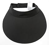 Extra Wide Brim Cloth Visor w/ Velcro Closure (Black)