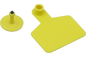 JUNNIU 100 PCS Cattle Cows Ear Tags Blank Identification TPU Precision Tags for Livestock Goats Sheep Calf Pigs Animal (Yellow)
