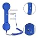Cell Phone Handset, Retro Telephone Handset 3.5 mm Wired Anti Radiation Noise Reduction Receivers for iPhone, Android Mobile Phones, Smartphone (Dark Blue)
