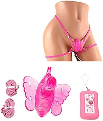 Gragory Wireless Remote Control Butterfly-Shaped Strap-on Massage Toy for Female Pleasure（Pink）