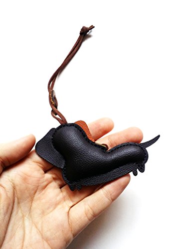 image for 3XU Dachshund Leather Charm, Custom Leather Tag, Dog Luggage Tag, Cute
