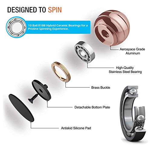 KKPOT Kinetic Desk Toy, Optical Illusion Metal Fidget Spinning Ball,Office Executive Stress Relief Spinner Toys for Adults & Kids