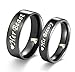 Global Jewelry Amazing His Beauty Her Beast Titanium Stainless Steel Wedding Band Set Anniversary Engagement Promise Ring