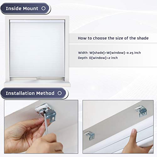 SUNFREE Cordless Cellular Shades Blinds Light Filtering