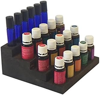 21 Bottle Solid Pine Essential Oil Display with Row for 10ml Roll-On Bottles