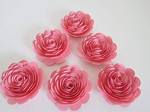 Amazon Com Pink Roses 3 Inch Pastel Paper Flowers Set Of 6 Girl