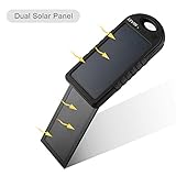 Solar Charger, Levin 5000mah Double-sided Solar Panels Charger with Sunpower Solar Cell for iPhone / Galaxy and More Other Devices (Waterproof & Dust-proof & Shock-resistant)