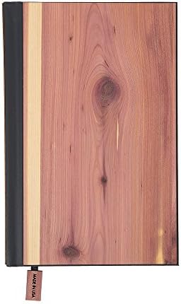 WOODCHUCK Cedar Classic Wooden Journal - Lined Pages - 88 Sheets - 8.5" x 5.3" Certified Recycled Paper Pages