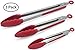 MEKBOK Tongs Set of 3 (12, 9, 7 Inch) - Kitchen Tongs With Silicon Heads - Heavy Duty Stainless Steel Food Tongs - None Stick, Heat Resistant - Cooking Tongs, Serving Tongs, Salad, Frying, BBQ Tongs