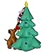 KemperKing 6 Foot Christmas Inflatable Airblown Santa Claus Climbing Tree Chased by Puppy Dog Xmas Blow Up for Holiday Home Outdoor Lawn Yard Decorations