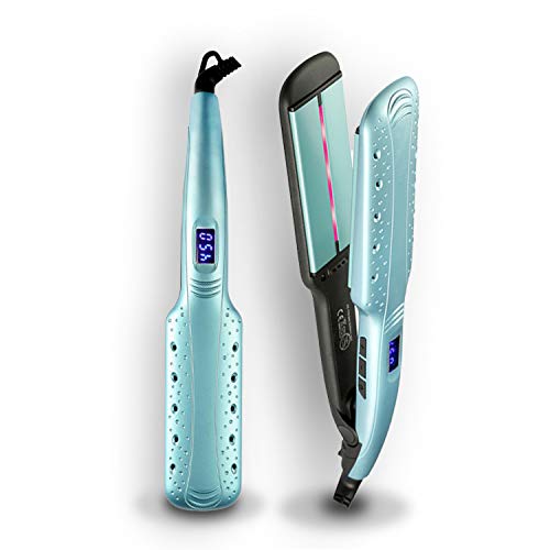 Hair Straightener, Mangee Extra wide Tourmaline Ceramic Flat Iron for All Hair Types with Adjustable Temperature Professional Straightener and Salon High Heat 200℉-450℉ Heats Up Fast (LightBlue)